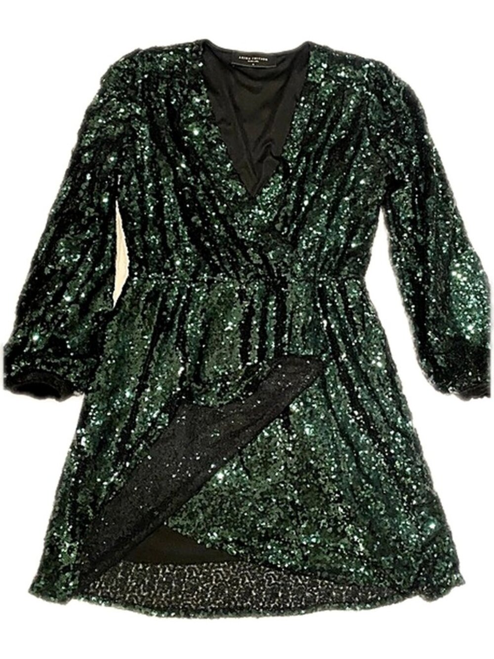 AKIRA Akira Black Label Dress Emerald Green Sequin Dress size Medium